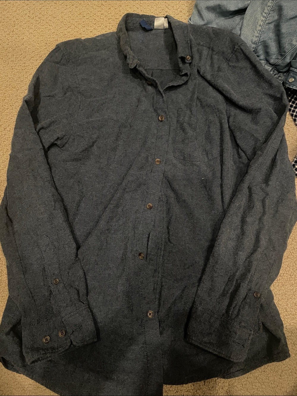 Divided Men's Dark Charcoal Button-Down Shirt